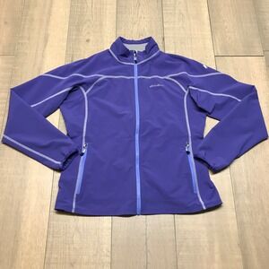 Eddie Bauer Jacket Womens Size L Purple First Ascent Rain Wind Full Zip Hiking‎
